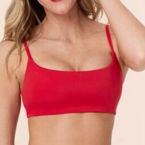 Apricotton Red Seamless Bikini Top Bra Adjustable Straps Stretch Summer Pool XS